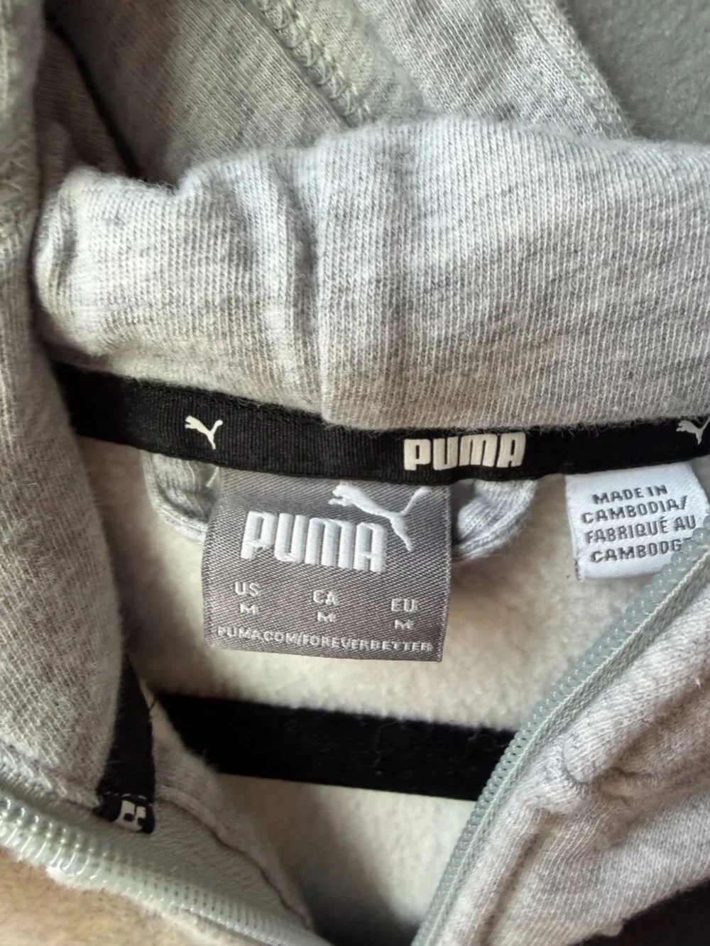 Puma Boys Gray Zip Up Hoodie Medium Athletic Streetwear Jacket